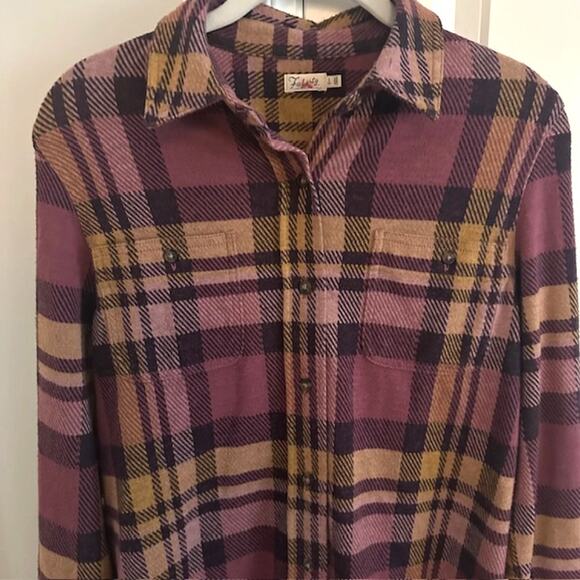 Faherty Legend Sweater Shirt Lolita Plaid Long Sleeve Button Down Small - FLAW - Picture 3 of 11
